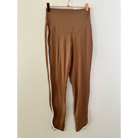Aerie Tan 7/8 Real Me Leggings With White Stripe Size Medium - Picture 1 of 3